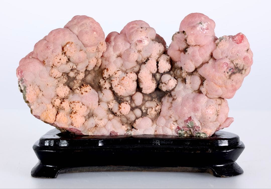 国産 菱マンガン鉱 インカローズ 天然石 台座付 724g鉱物標本 鑑賞石 水石