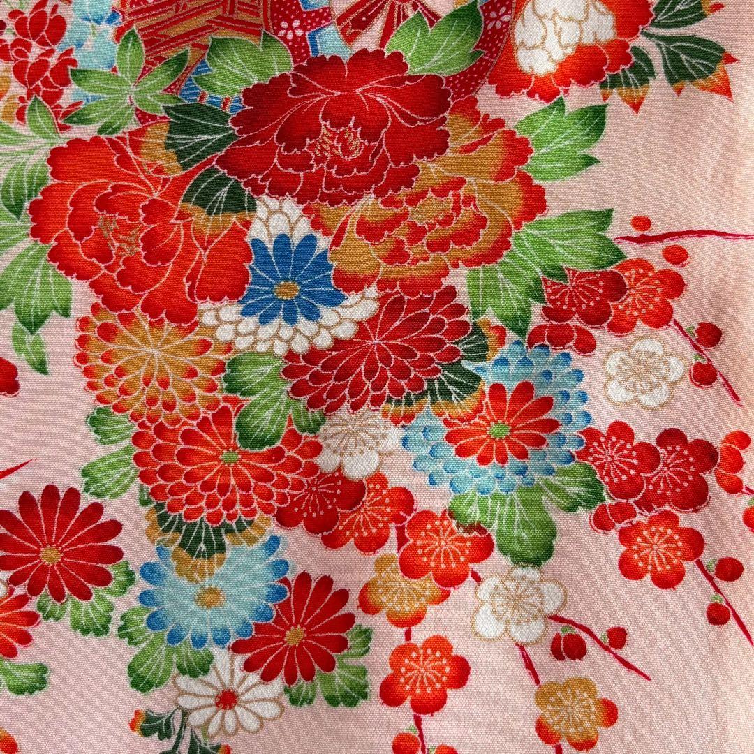 アンティーク　フルセット　七五三　３歳女の子　ピンク　絞り被布　小物　7050