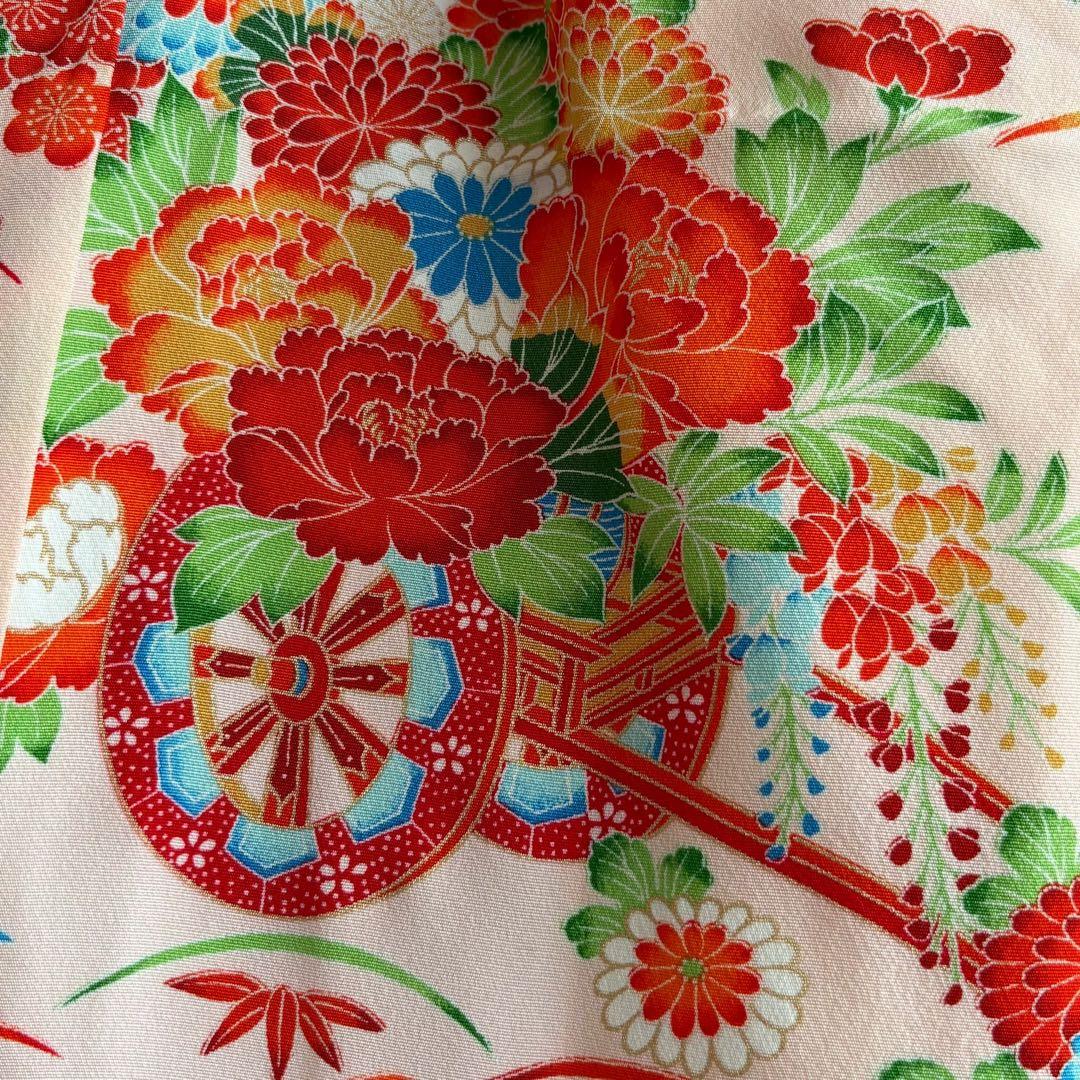 アンティーク　フルセット　七五三　３歳女の子　ピンク　絞り被布　小物　7050