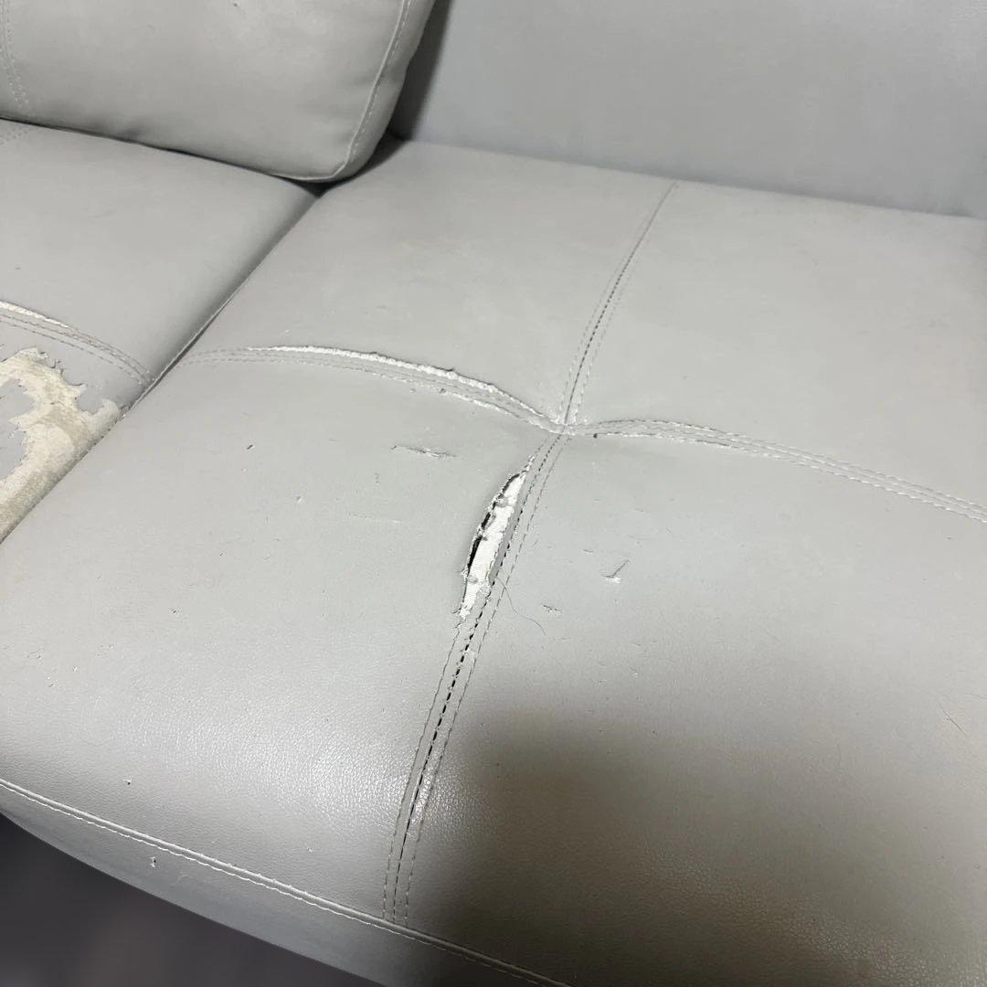 訳あり品 ソファ L字 3人掛け グレー