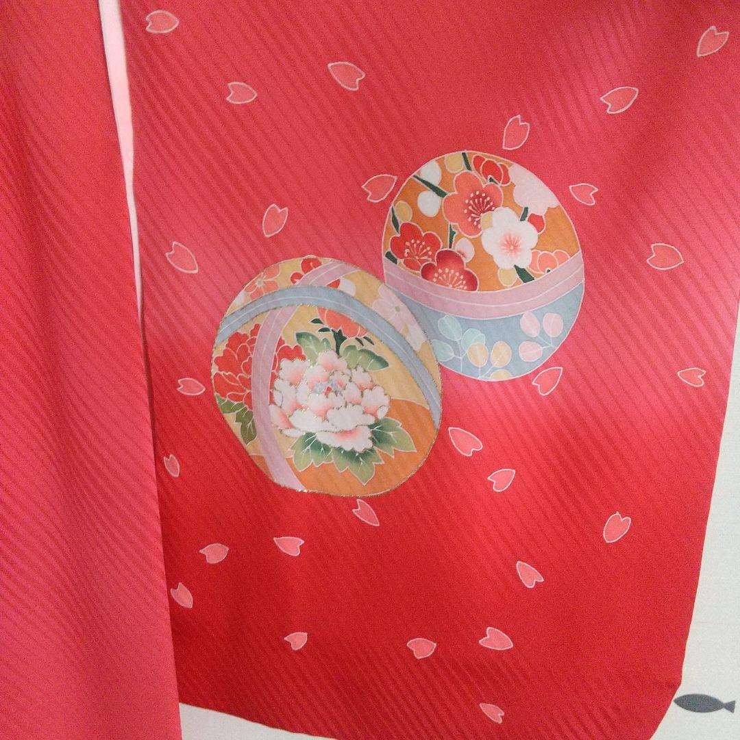 七五三 七歳 正絹着物 帯付き 長襦袢半襟付き かんざし