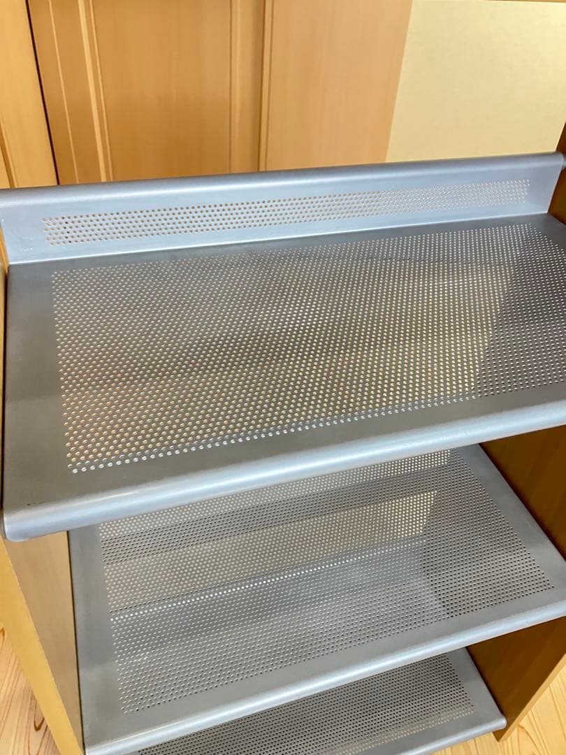 パンチングシェルフ　ウッド　スチール　棚　ビンテージ　デザイン　プランターラック