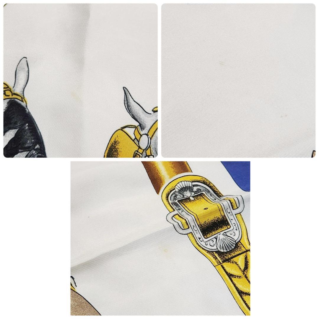 エルメス カレ90《弓形連結》大判スカーフ 馬車 馬具 タグ付き シルク 美品