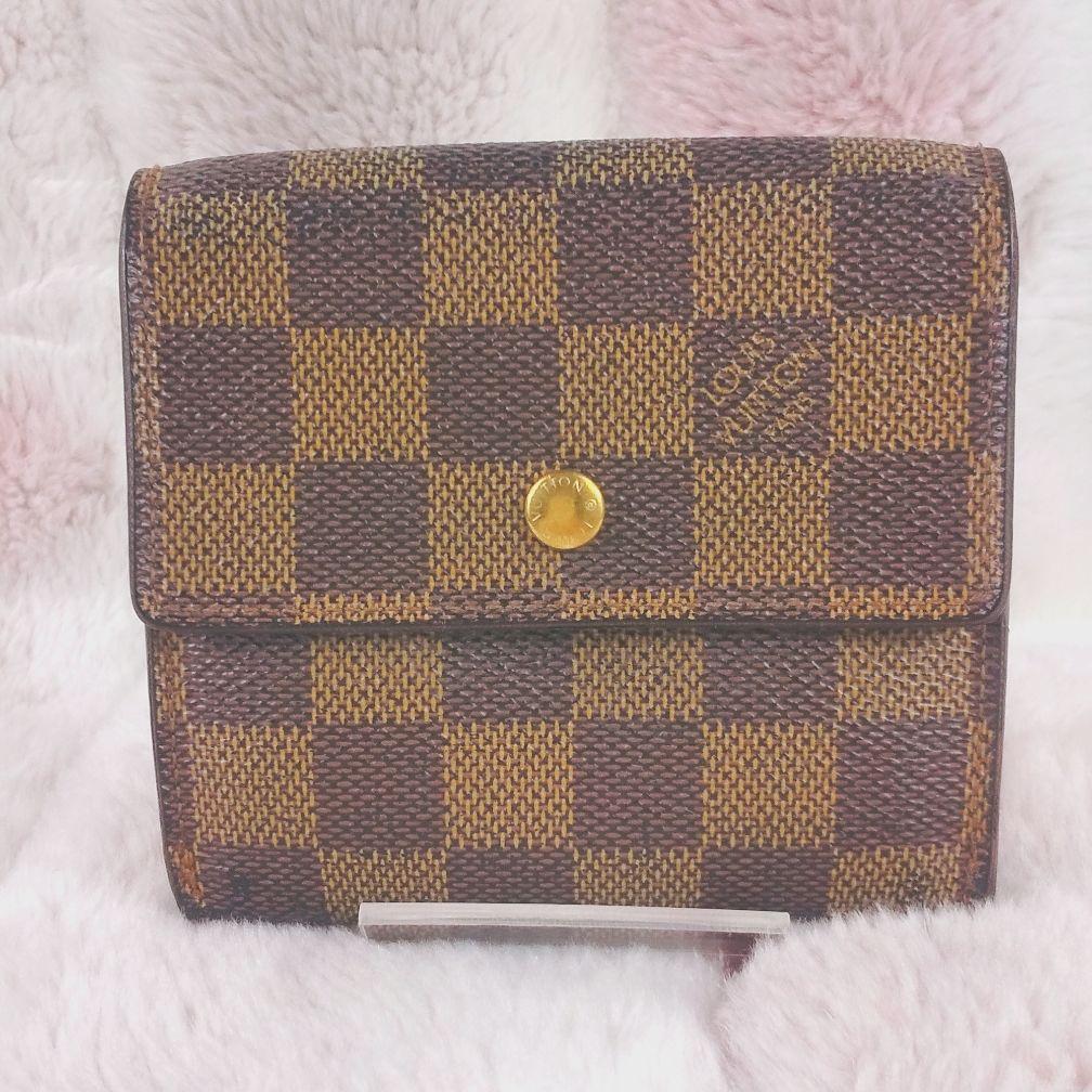 美品 ルイヴィトン ダミエ ポルトモネ ピエ カルトクレディ 三つ折財布