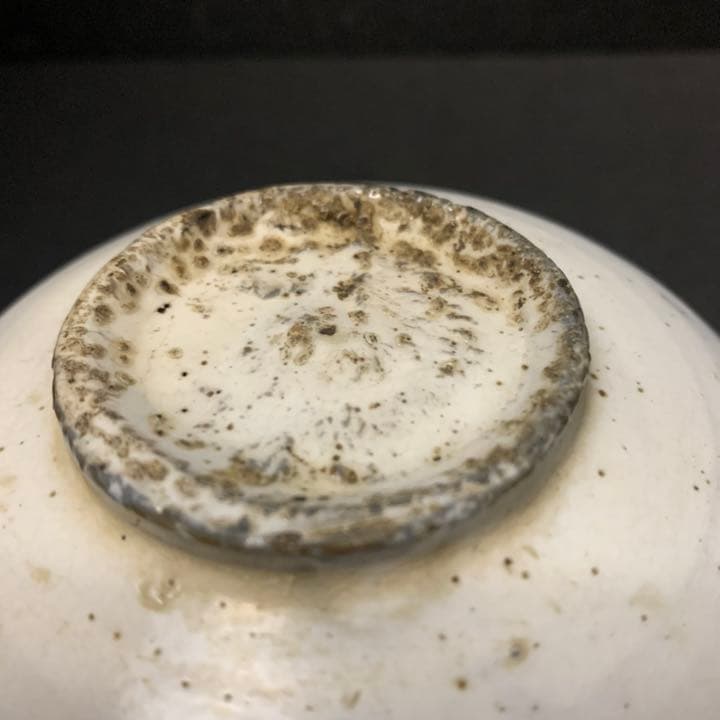 李朝　白磁　変形茶碗　茶道具　李氏朝鮮