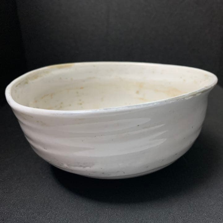 李朝　白磁　変形茶碗　茶道具　李氏朝鮮