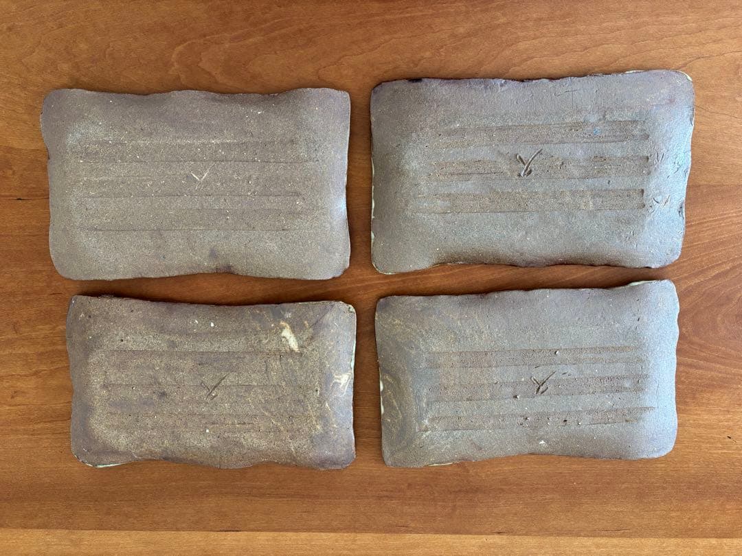 朝鮮唐津長方皿　唐津焼　４枚セット