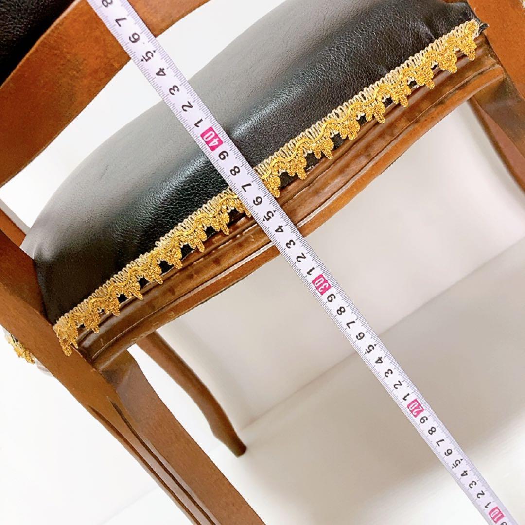 アンティーク　クラシックスタイル　アームチェア 猫脚　椅子　合皮　サロンチェア