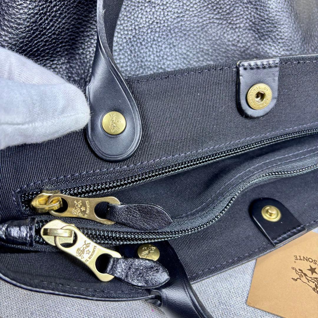 未使用級　IL BISONTE トートバッグ　現行モデル　トートバッグ　ブラック