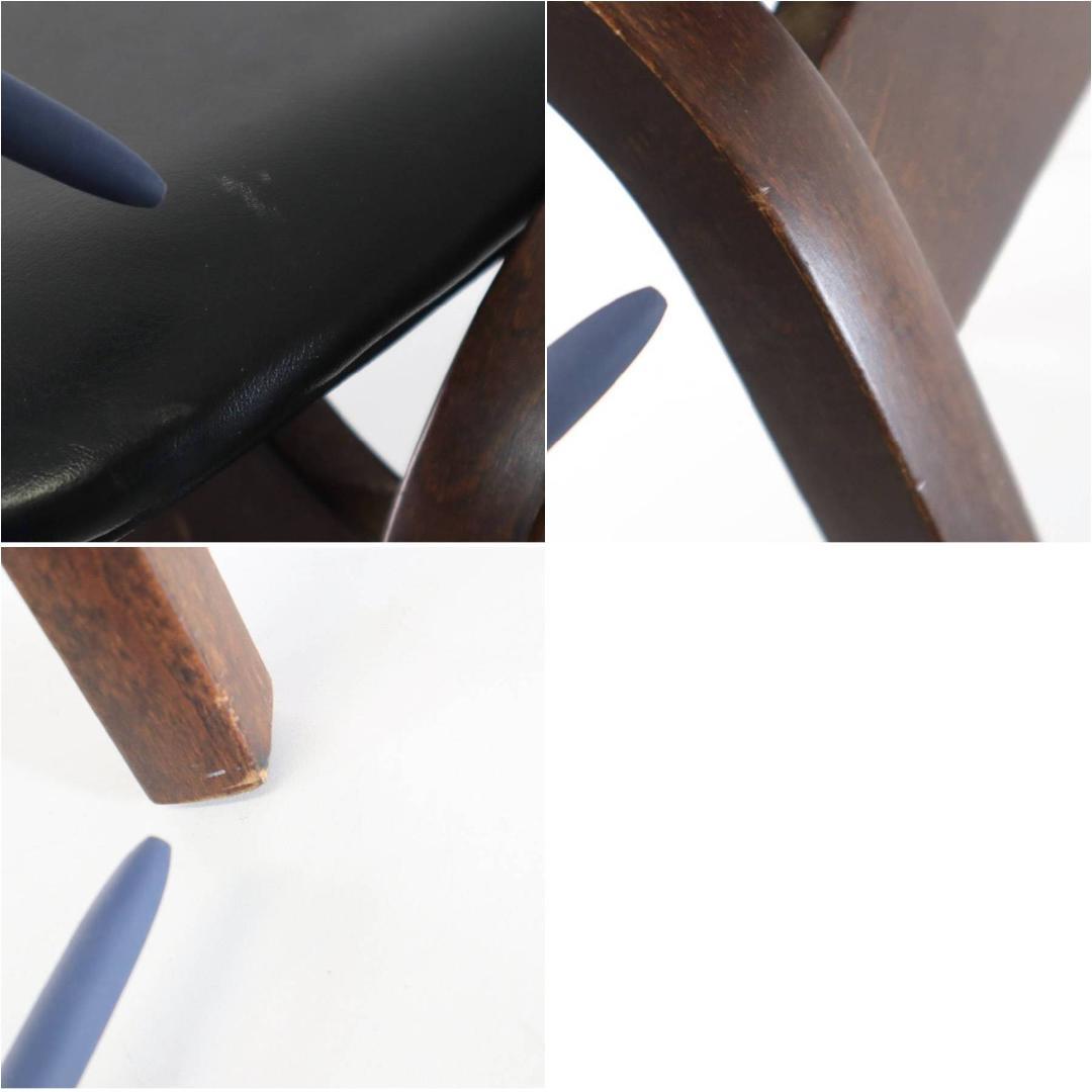 秋田木工 IDC大塚 No.202 剣持勇 スタッキングスツール 黒 PVC⑧