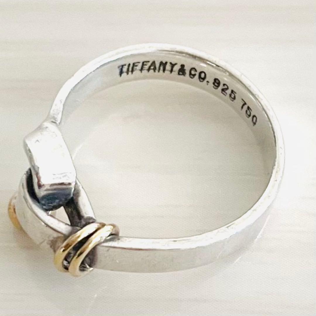 ❤︎ティファニー❤︎ フック&アイ シルバー×ゴールド フープリング 約16号