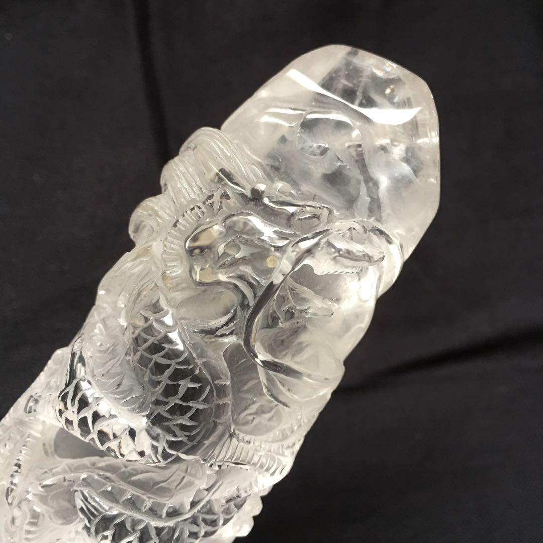 天然石 水晶  龍　彫刻　昇り龍　縁起物