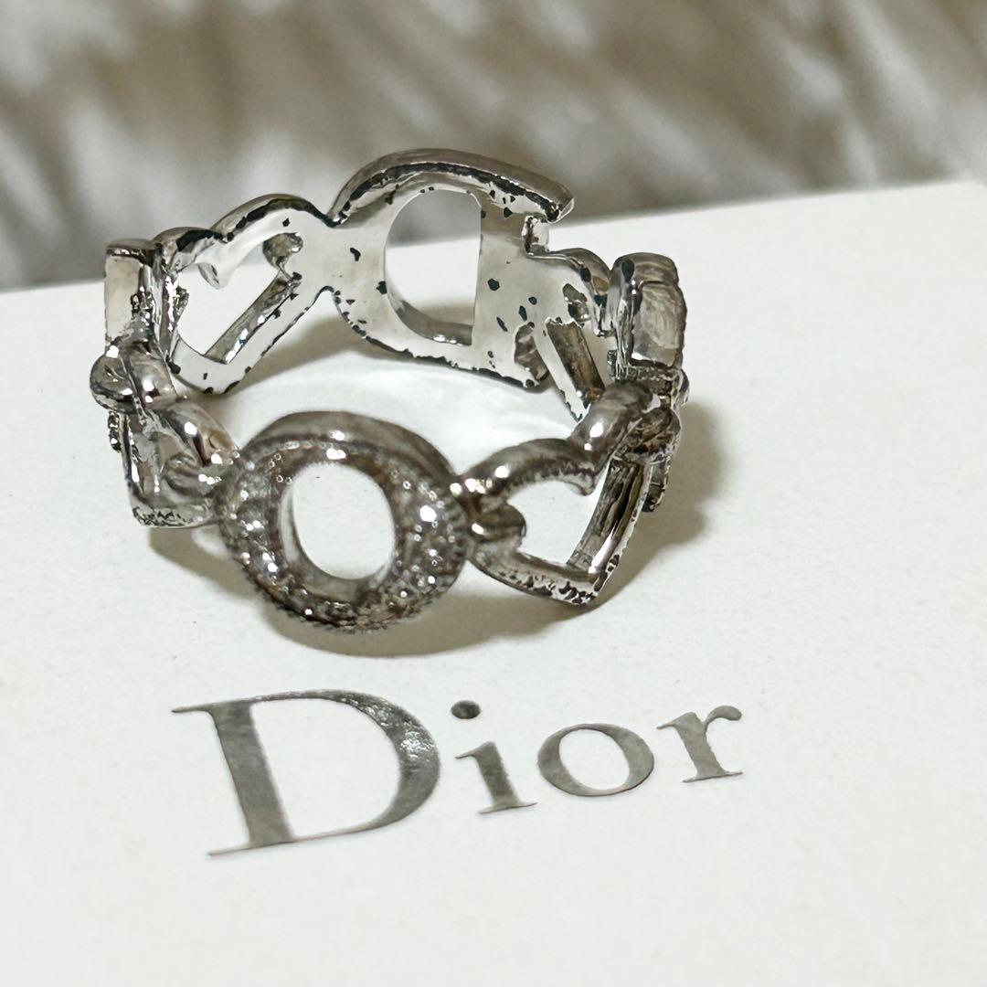 【良品】Christian Dior ディオール ラインストーン リング 指輪