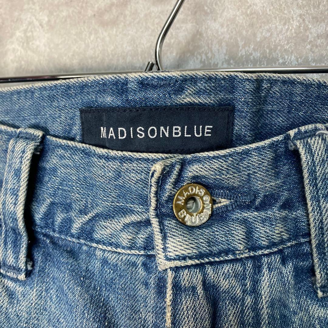美品 MADISONBLUE クロップド デニムパンツ カットオフ M