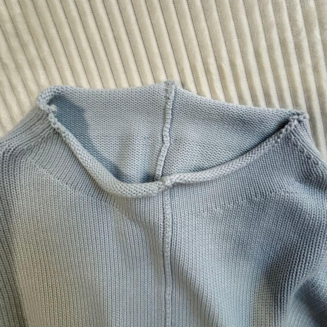 ミューズ ドゥーズィエムクラス オーバーサイズ ニット アイスブルー シルク