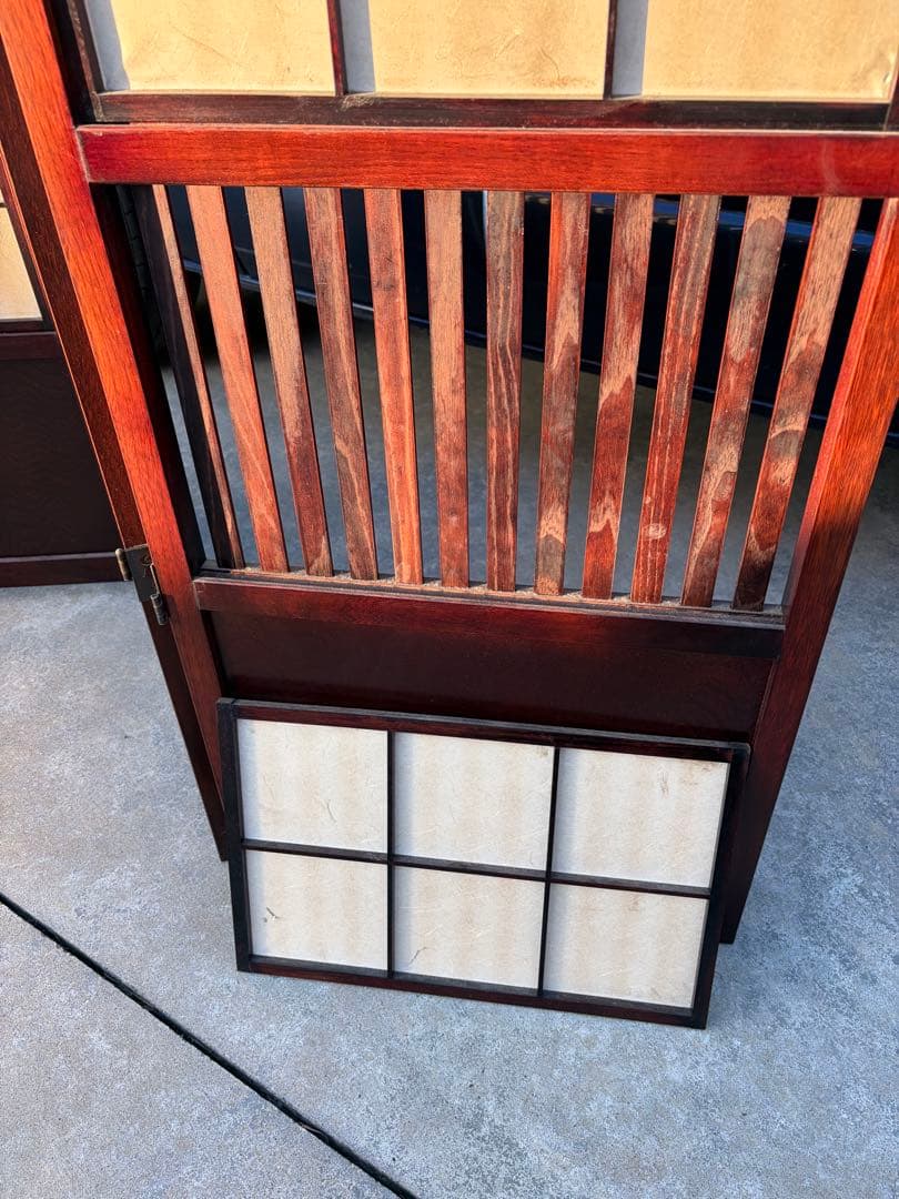 花梨　木製　パーテーション　家具　レトロ　アンティーク