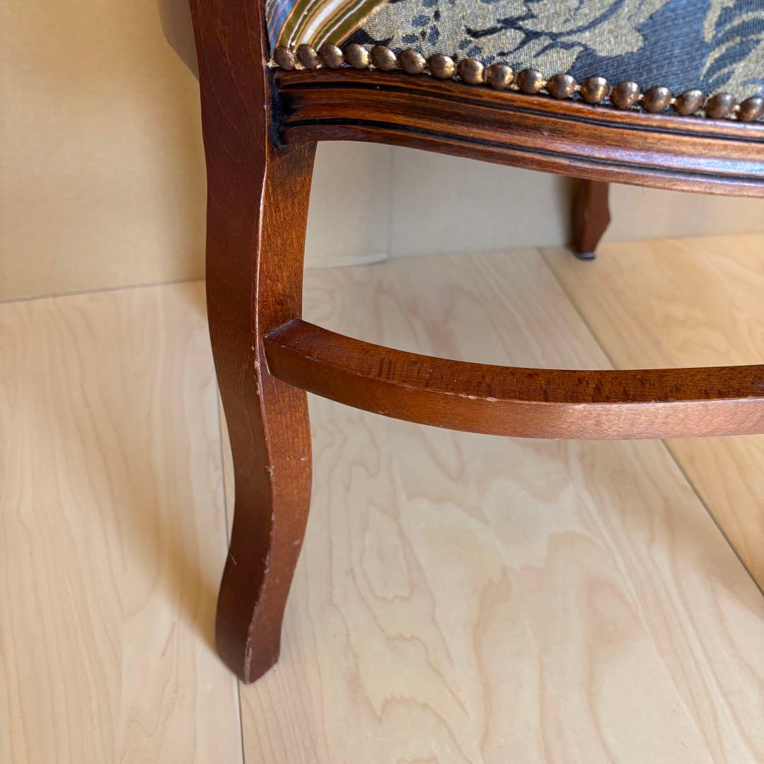 イタリア製 猫脚 アンティーク アームチェア クラシック 鋲打ち 1脚