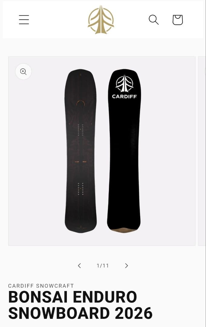 スノーボード CARDIFF CRAFT BONSAI 158 LIMITED