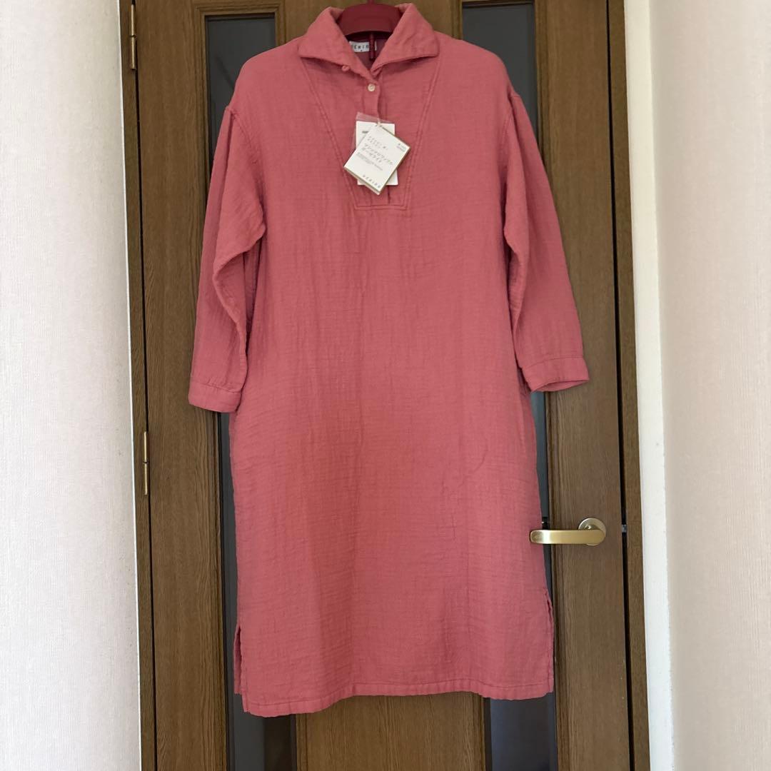 新品UCHINO マシュマロワッフルガーゼライト　前ボタンルームウェアワンピース