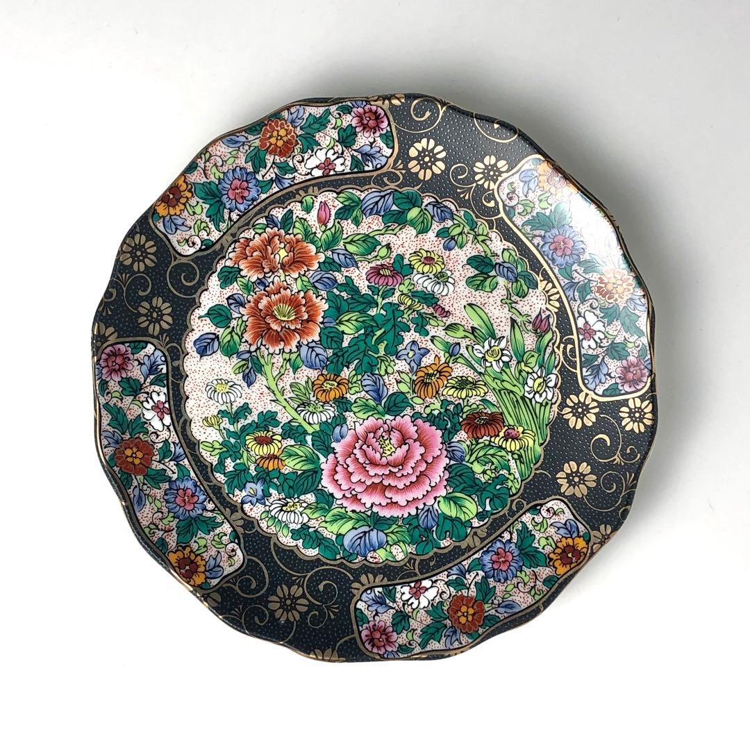 九谷焼　新品　6号皿揃　錦絵　中皿　5枚