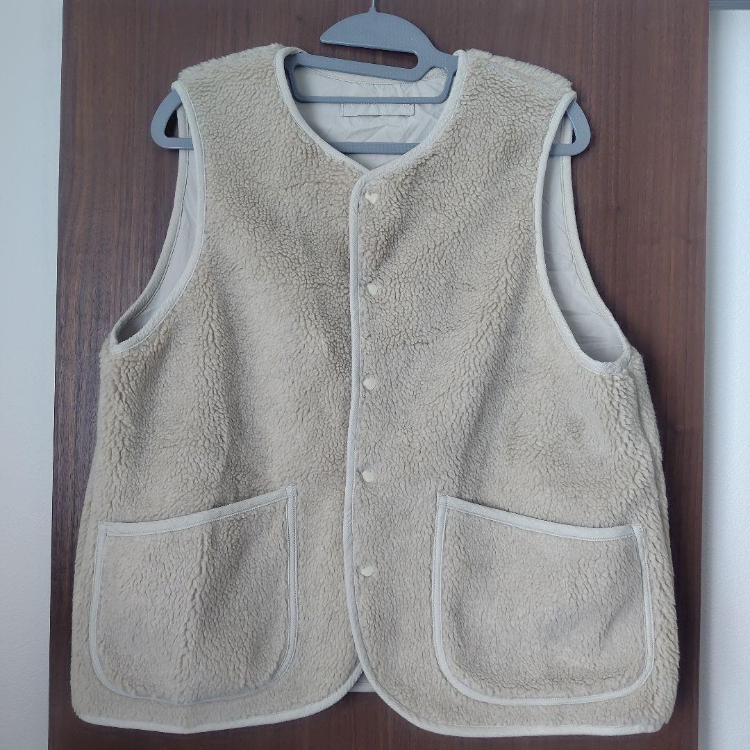 【未使用品】ナチュラルランドリー リバーシブルベスト　ボア　パイピング