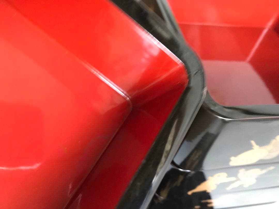 時代物 漆塗り 金蒔絵 天然木 5段重箱