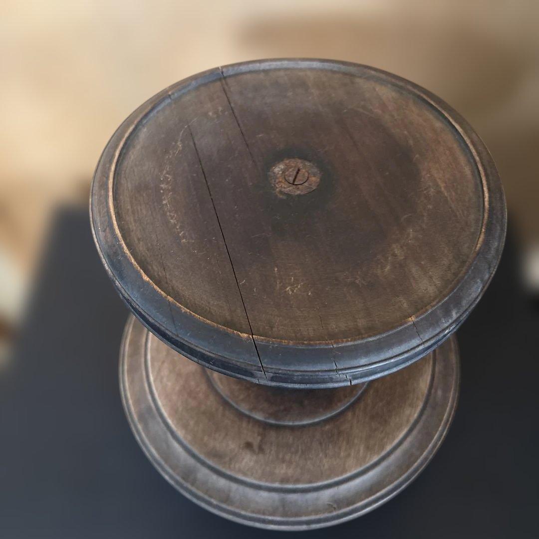 アンティーク 木製スタンド ケーキ回転台