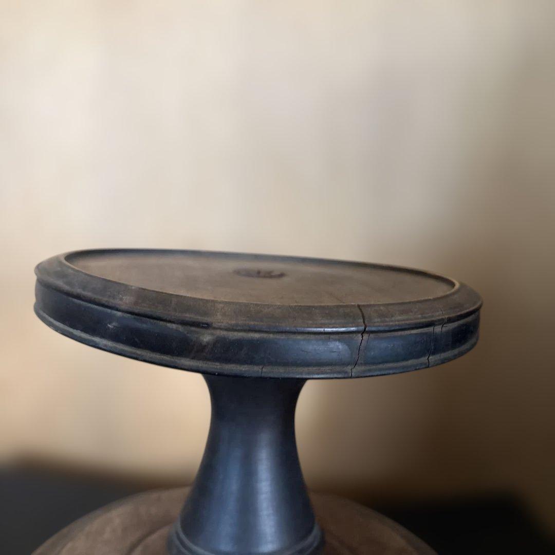 アンティーク 木製スタンド ケーキ回転台