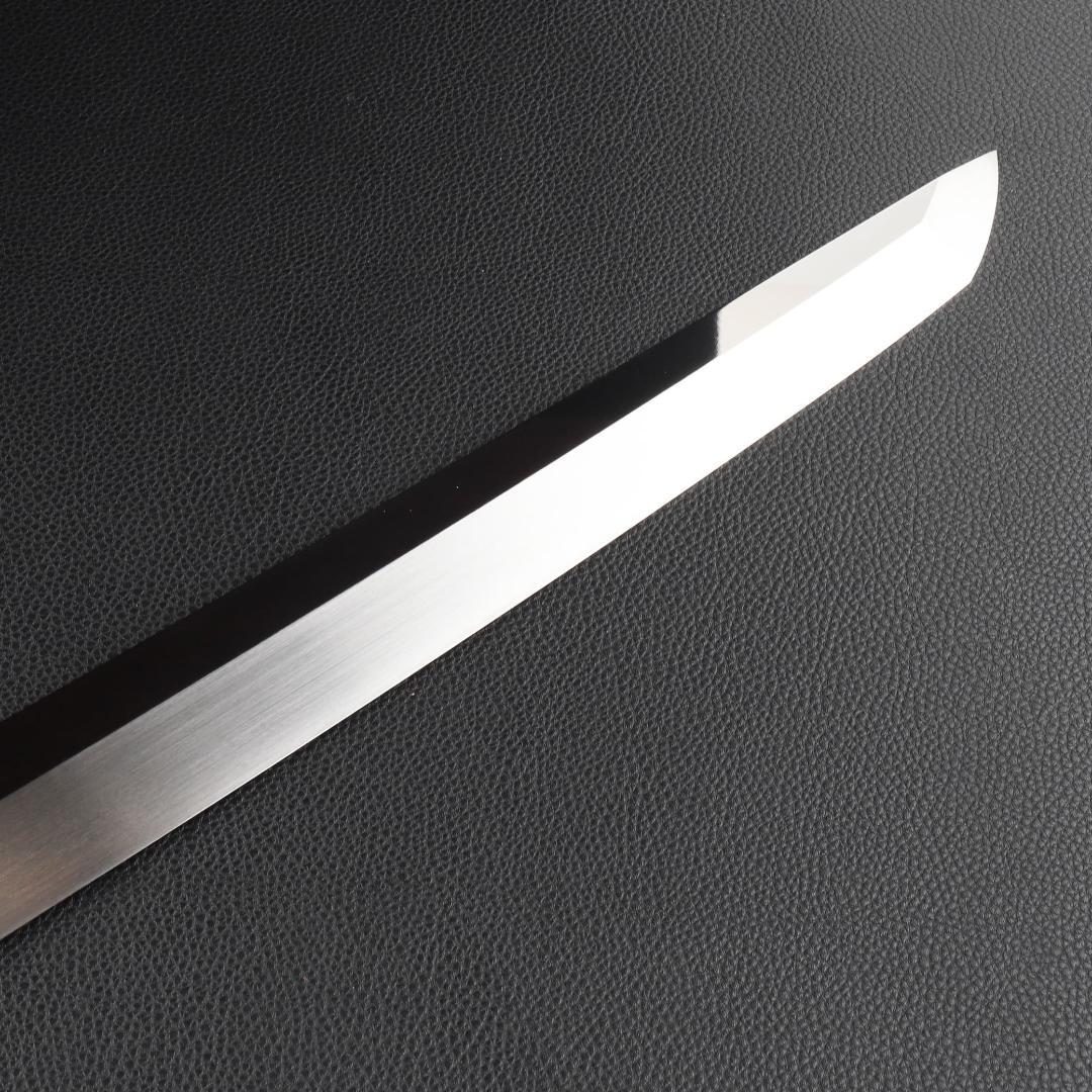 8311先丸包丁 尺一 鏡面仕上げ 刃は究極の切れ味 黒檀黒水牛角白三本巻八角柄