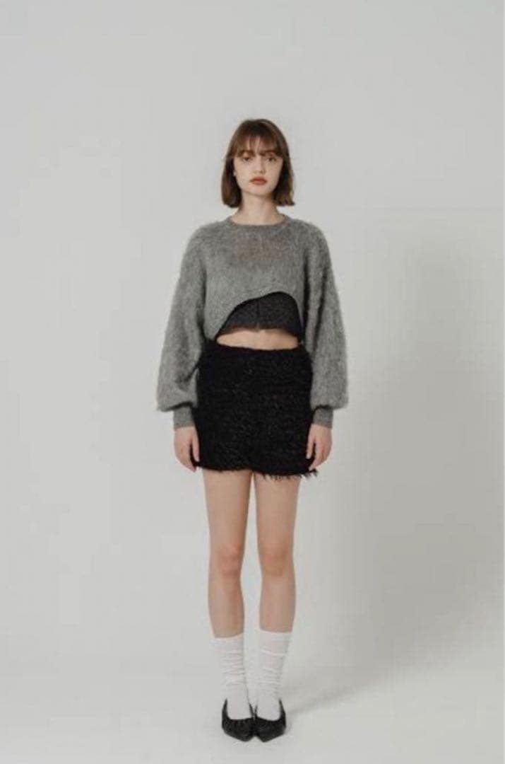 Eaphi FLUFFY WAVE KNIT グレー