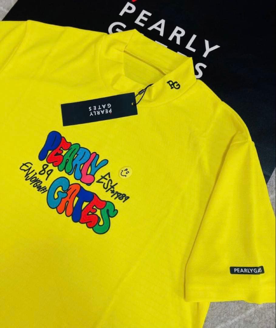 新品 パーリーゲイツ マイクロメッシュストレッチ半袖カットソー(7)3L/黄