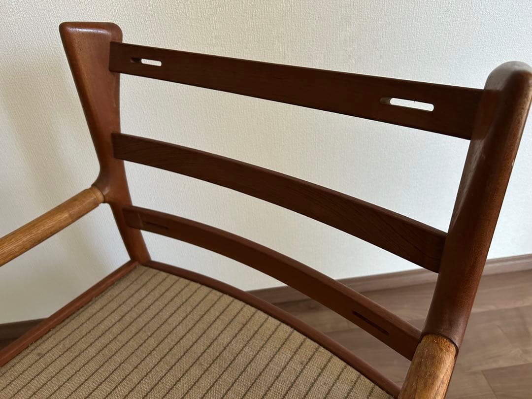 日田工芸 ヴィンテージ チーク無垢材×本革 アームチェア ダイニング マキシム