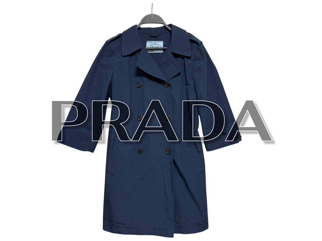 最終値下げ！PRADA ネイビー トレンチコート