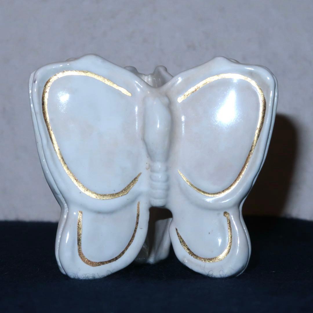 【茶道具】膳所陽炎園製　交趾写蝶蓋置