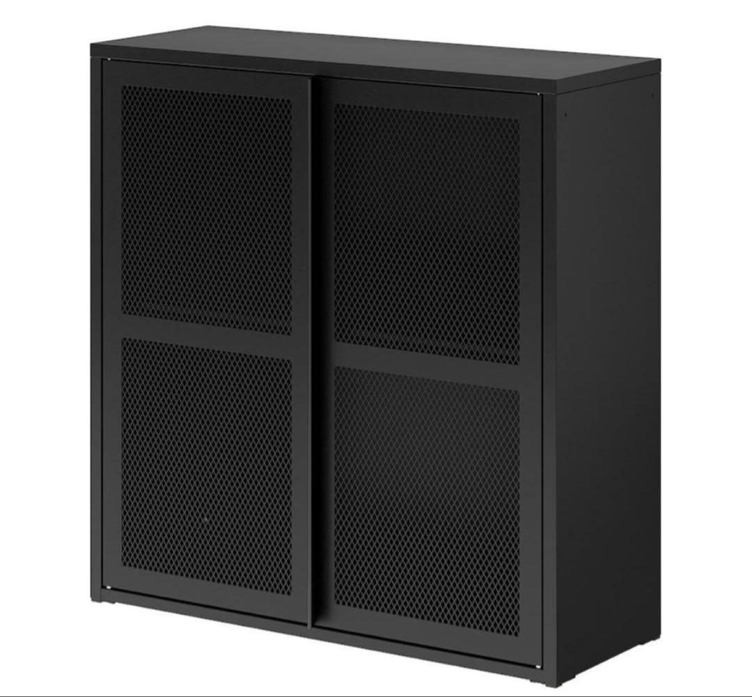 IKEA IVAR キャビネット ブラックメッシュ 80x83 cm