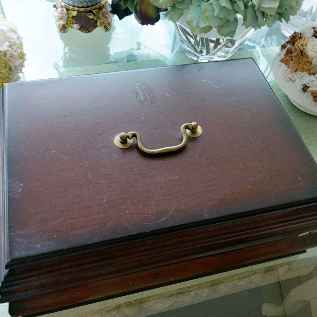 アンティーク　大型　ジュエリー　ボックス　 ダークブラウン　宝石箱　アクセサリー