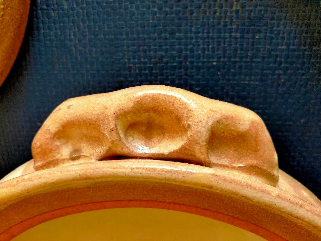 真味喜陶苑　信楽焼　土鍋（手作り） 灰刷毛　9号