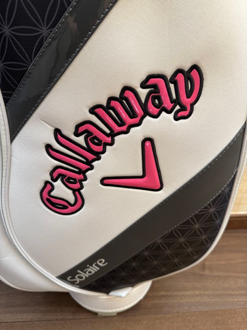 新品未使用Callaway キャディバッグ ネームプレート付きホワイトブラック