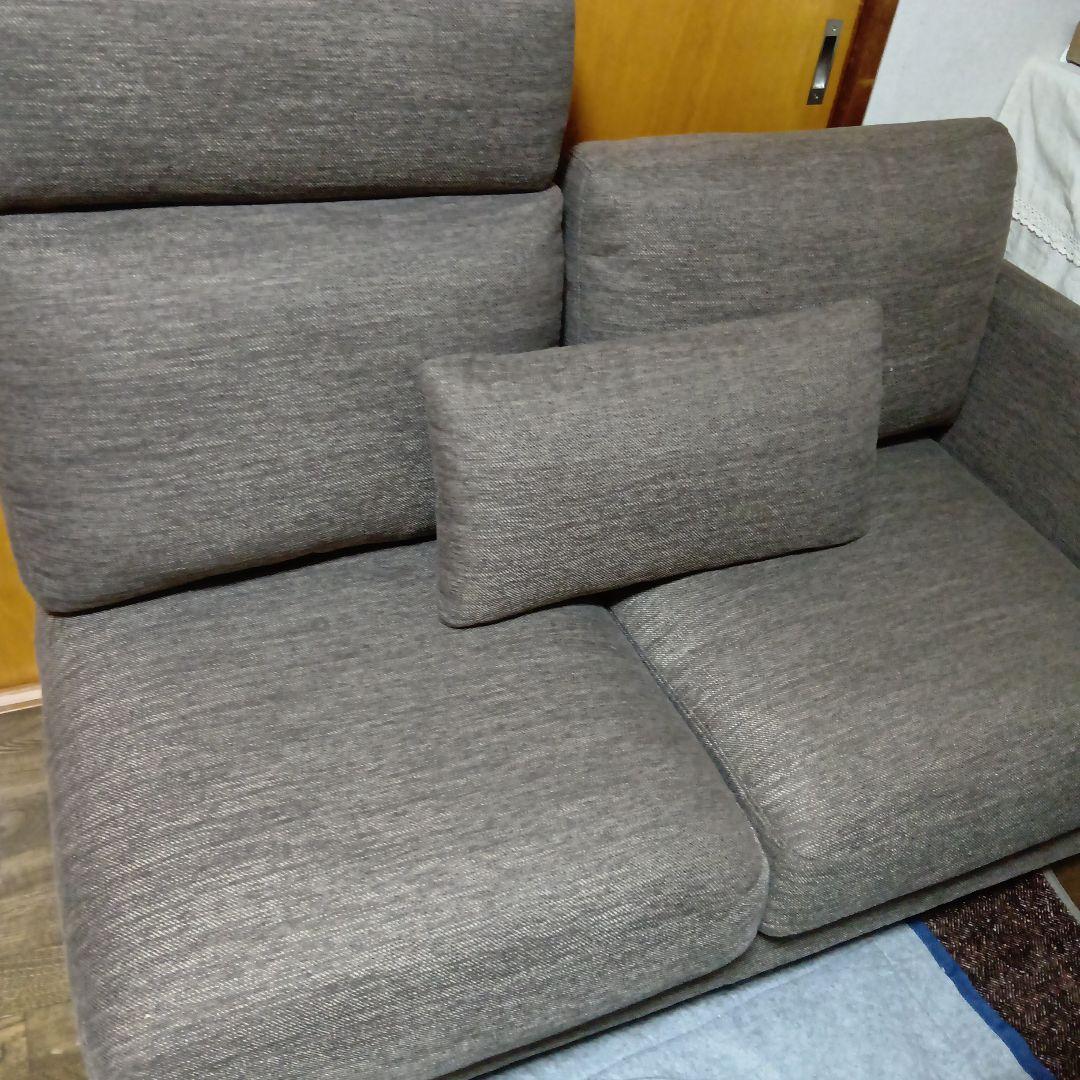 ニトリCA10ダークモカ 2人掛けソファ クッション１個付きヘッドレスト1個付き