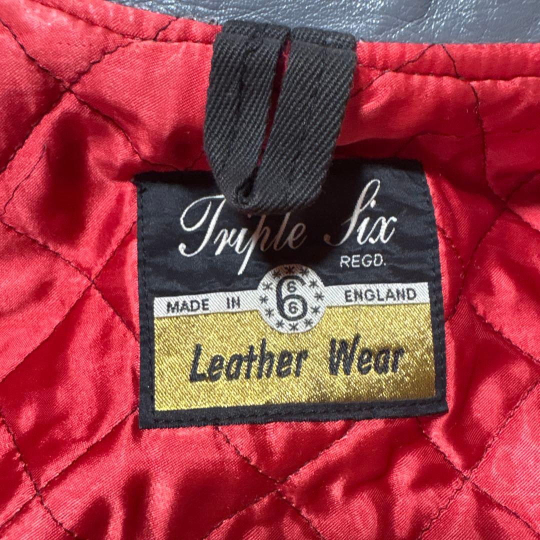 旧タグ666グレー シングルライダースジャケット