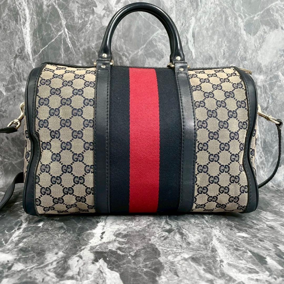 ✨️美品✨GUCCI ボストンバッグ ショルダー 2way シェリーライン ᏩᏩ柄