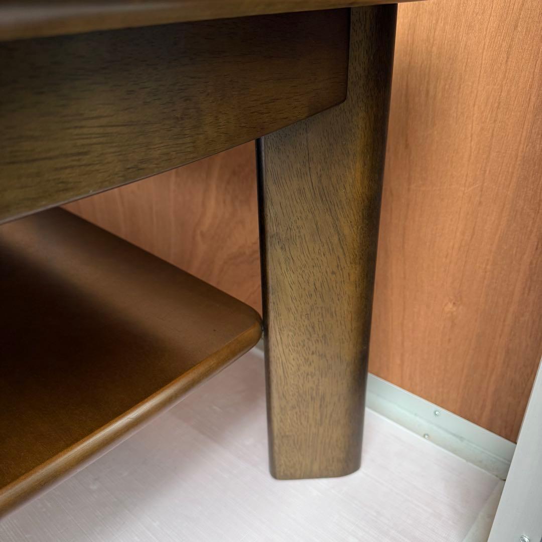 【美品】カリモク ローテーブル TT3500NW 天板綺麗 木製棚付き