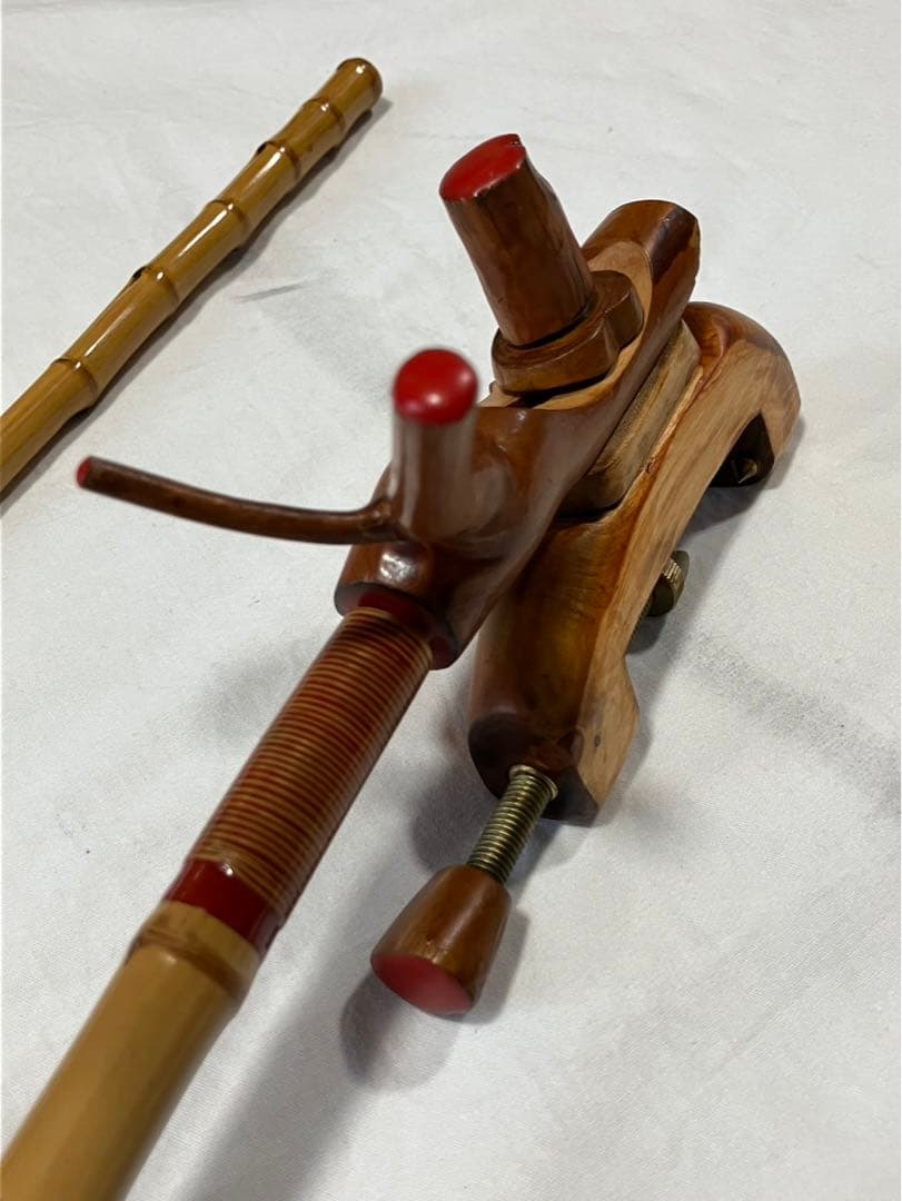 へら釣り用竿掛け　竿吉作➕針外し➕天然木万力　美品