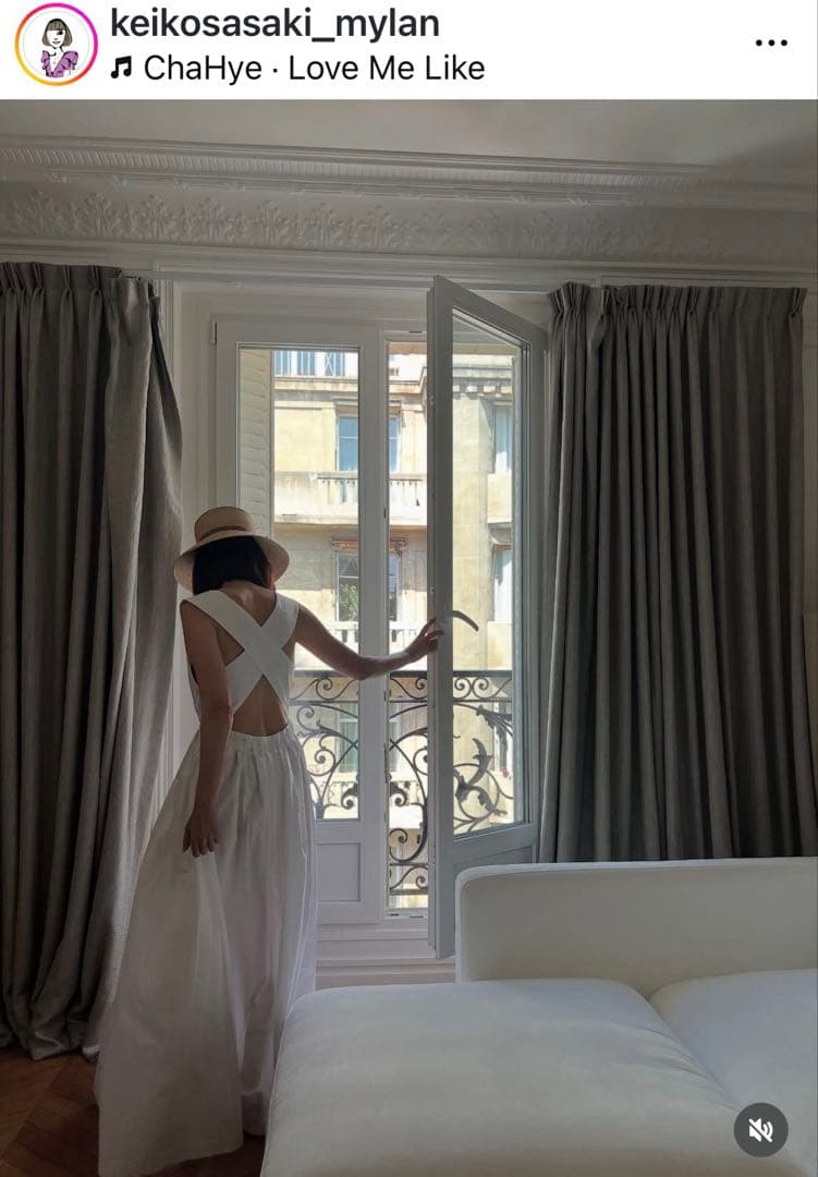 マイラン 2025SS MYLÀN Vネックマキシ丈ドレス