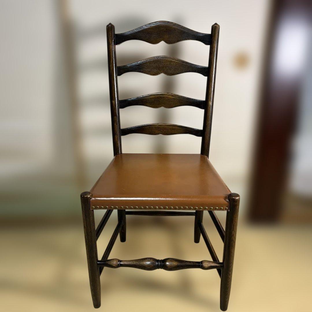 PROVINCIAL ラダーバックチェア　飛騨産業　プロヴィンシャル　革張替済