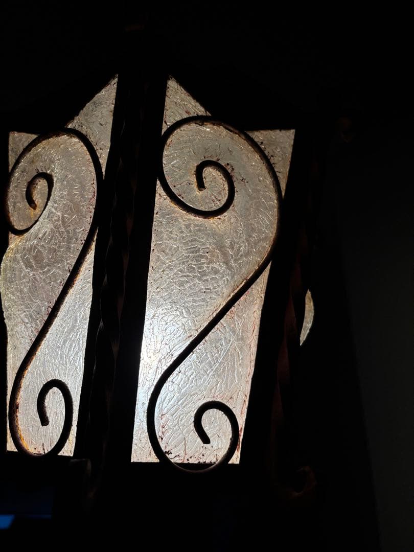 古いガーデンライト　スタンドライト　外灯　門灯　アイアン　電笠　レトロ照明