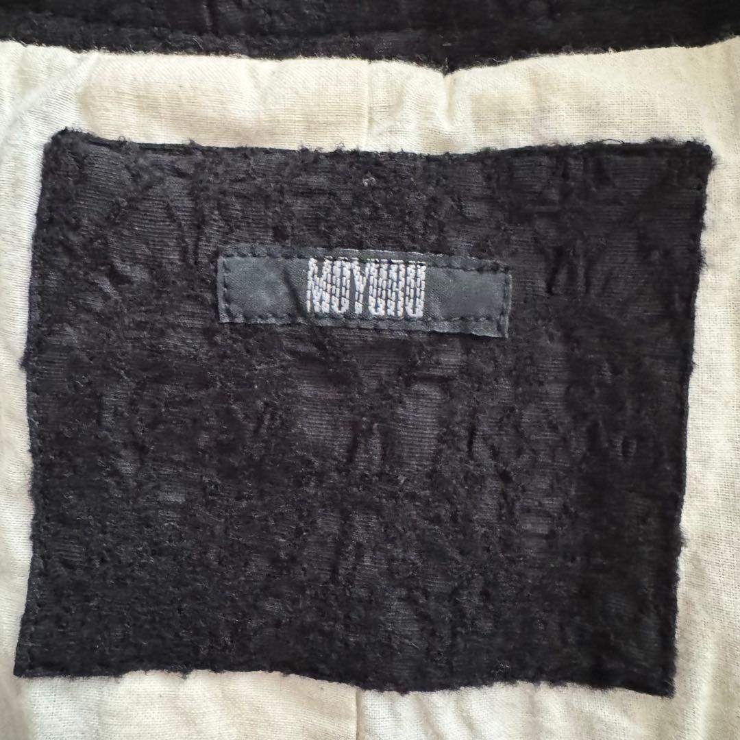 萌 　ロングコート　アシンメトリー　黒　M-L　マオカラ―　ジャガード