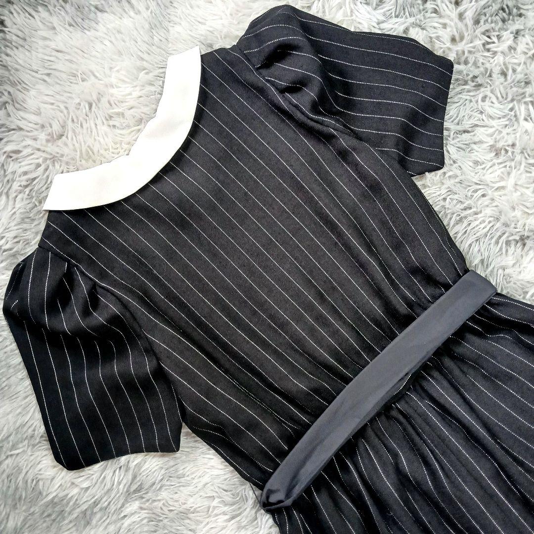 M'S GRACY✨2way ストライプオールインワン 40 白襟 黒