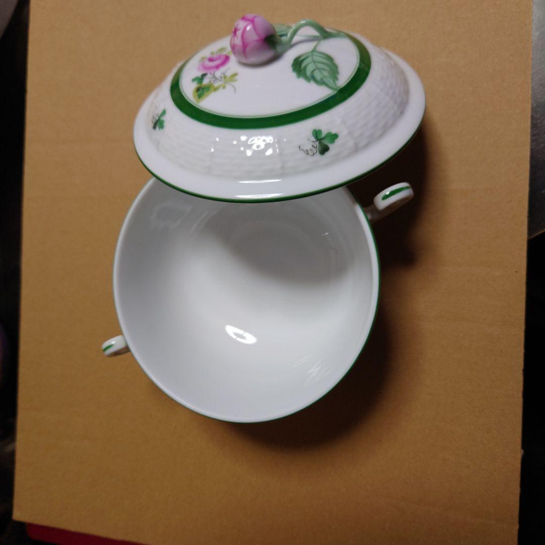 花柄白磁菓子入れ　2客