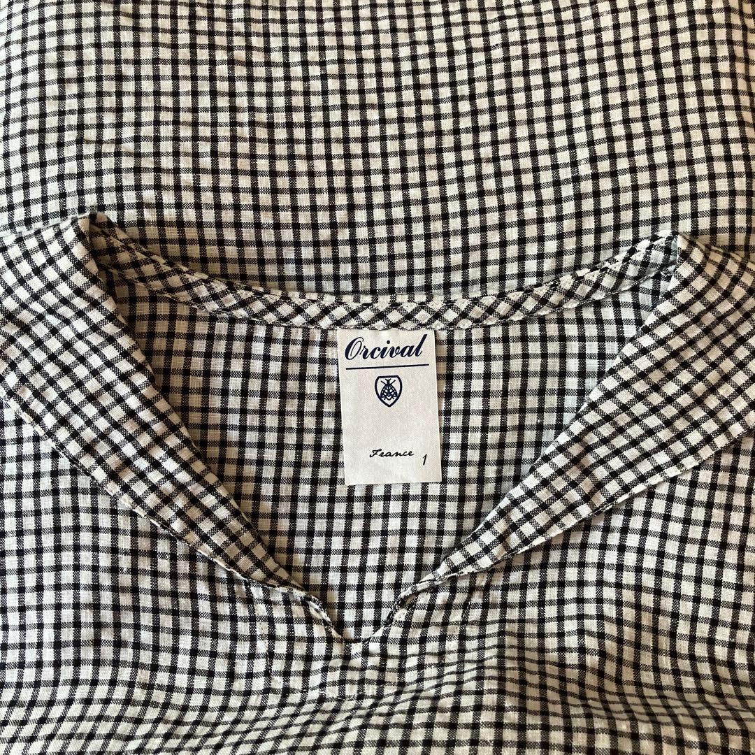 ORCIVAL / オーシバル セーラーカラー　ギンガム　シャツ　麻